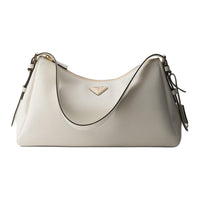 PRADA Leather Hobo Bag Handbag Shoulder Bag Women's White