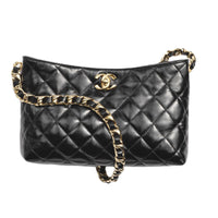 CHANEL Lambskin One Shoulder Handbags Women's Black