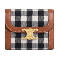CELINE Fabric Wallet Women's Black White