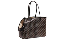 GOYARD Chien Gris Canvas Cowhide Pet Bag Merch Unisex Black
