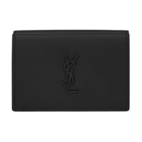 SAINT LAURENT Grained Leather Wallet Small Size Men's Black