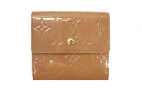 LOUIS VUITTON Patent Leather Wallet Regular Women's Beige