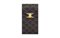 CELINE Triomphe Canvas Cell Phone Pouch Women's Brown