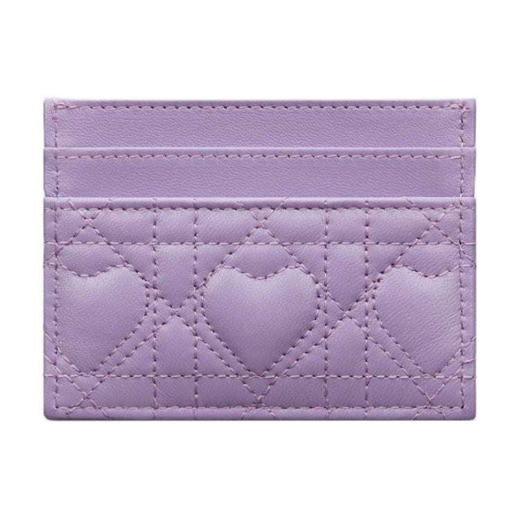 DIOR Jolie Lambskin Card Holder Women's Light Purple