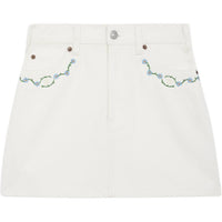 CELINE SS25 Denim Short Skirts Women's White