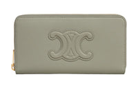 CELINE Smooth Calf Leather Wallet Large Size Women's Green Clay