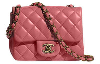 CHANEL Lambskin Shoulder Bag Crossbody Bag Mini Women's Light Pink