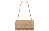 SAINT LAURENT Jamie Lambskin Patchwork Suede Portable Crossbody Bag Shoulder Bag Women's Khaki