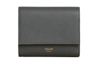 CELINE Grained Calfskin Wallet Women's Gray