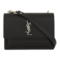 SAINT LAURENT Leather Shoulder Bag Women's Black