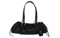 MIU MIU Leather Handbag Shoulder Bag Women's Black