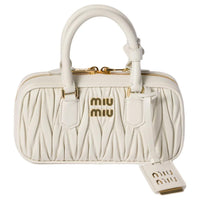 MIU MIU Arcadie Series Leather Shoulder Bag, Crossbody Bag, Handbag Mini Women's White