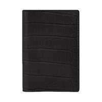 Loro Piana Crocodile Leather Passport Holder Women's Black