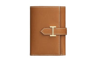 HERMES Bearn Epsom Calfskin Wallet Women's 37 Gold Gold Brown