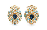 SAINT LAURENT Pre-Owned 1980s Crystal-embellished Clip-on Earrings