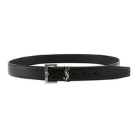 SAINT LAURENT Calfskin Leather Belts Unisex Black