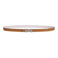 HERMES Calfskin Leather Belts Women's Gold 1.3CM