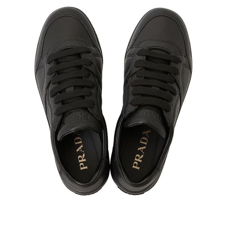 PRADA FS25 Leather Sneakers 'Black' 2EE442-013-F0002
