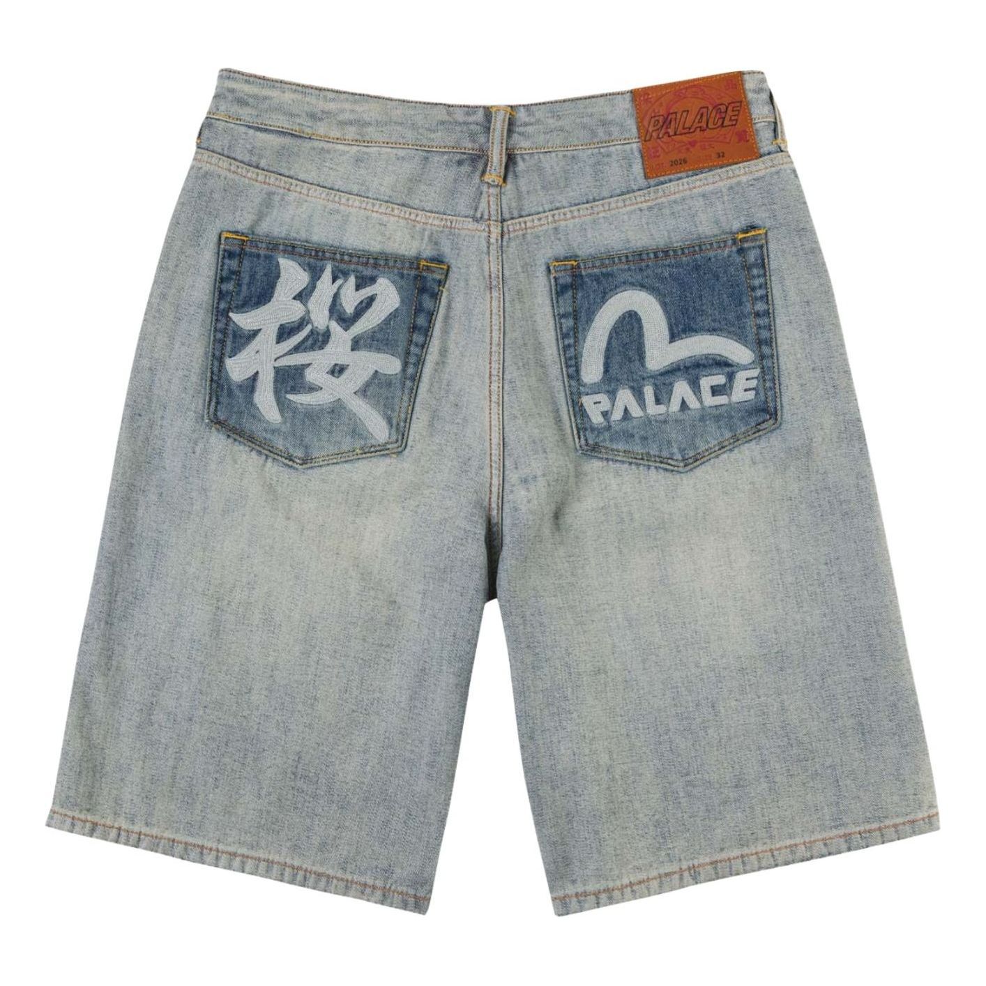 Palace x EVISU Long Denim Short 'Reverse Indigo' P30ST116