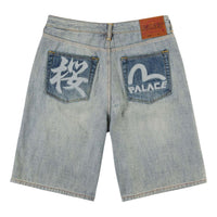 Palace x EVISU Long Denim Short 'Reverse Indigo' P30ST116