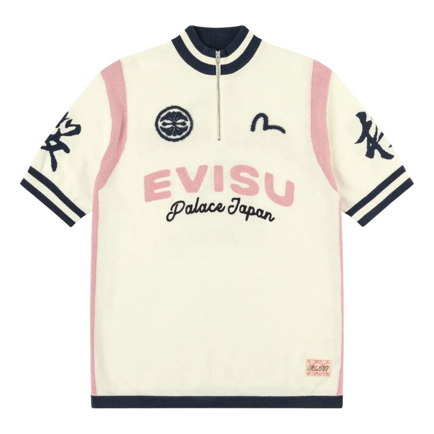 Palace x EVISU Cycle Knit Polo Shirt 'Off White' P30KW051