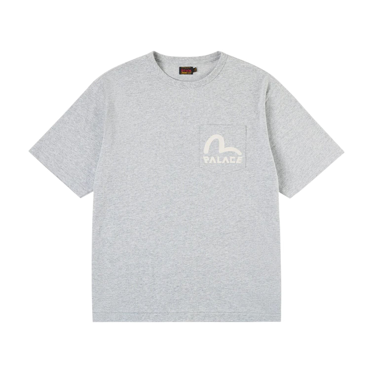 Palace x EVISU Heavy Wash T Shirt 'Grey Marl' P30ES242