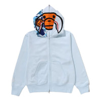 A Bathing Ape Milo Shark Full Zip Double Hoodie 'Sax' 2L80-215-013-SAX