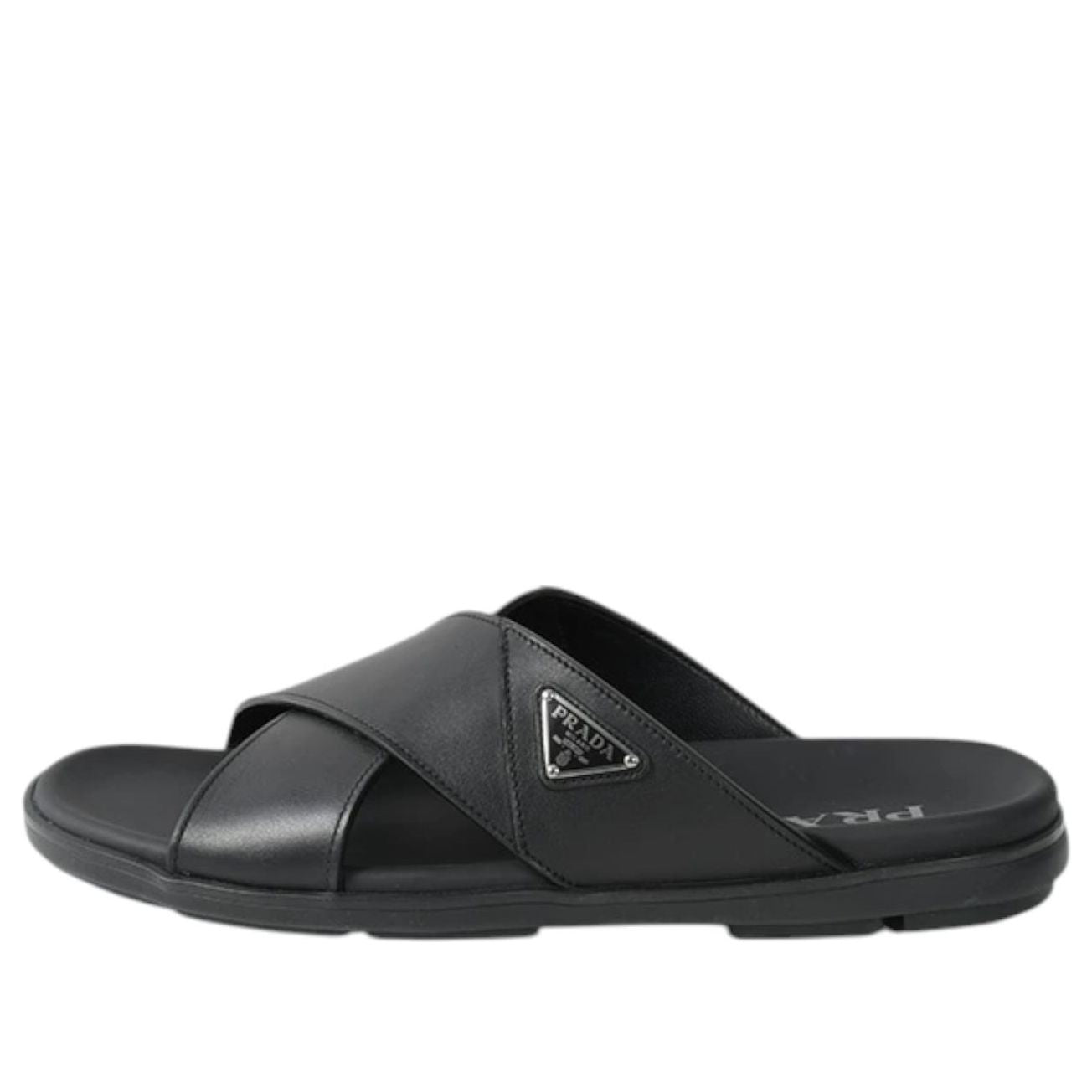 PRADA Leather Criss Cross Slide 'Black' 2X3111-3LEM-F0002
