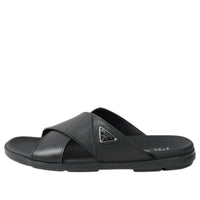 PRADA Leather Criss Cross Slide 'Black' 2X3111-3LEM-F0002
