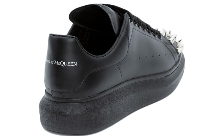 Alexander McQueen Leather Spike Larry Sneakers 'Black' 705807WHTQQ1081