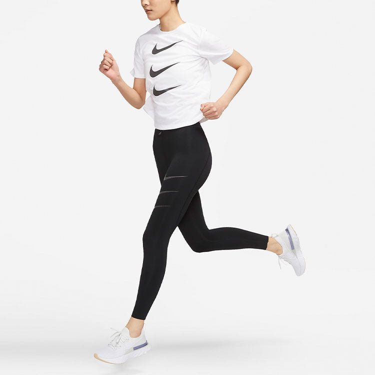 (WMNS) Nike Run Division Three Hook Reflective Logo Running T-Shirt White DC4324-100