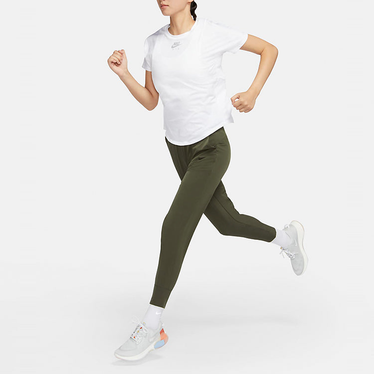 (WMNS) Nike Air Dri-FIT Running Sports Round Neck Short Sleeve White T-Shirt CU3330-100