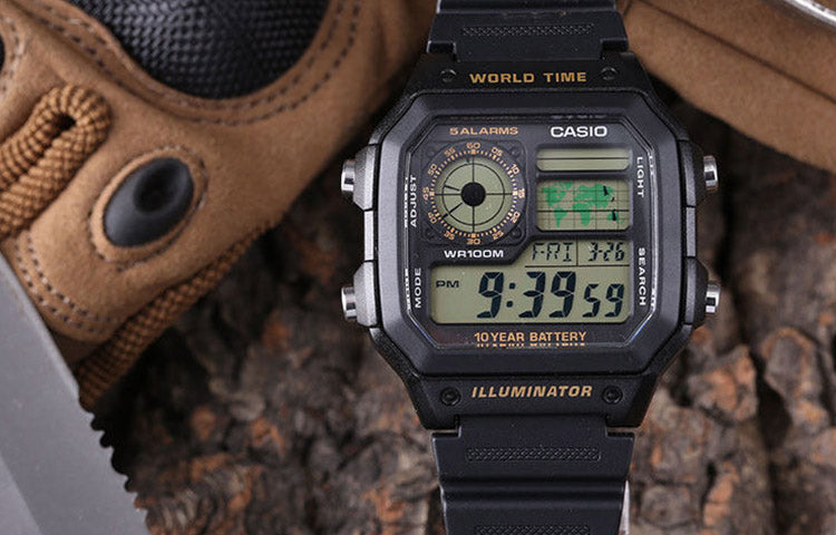 CASIO G Shock Waterproof Mens Black Digital AE-1200WH-1B