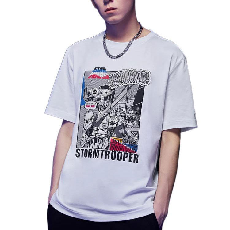 Li-Ning x Star War Crossover Sports Fashion Series Casual Sports Printing Pullover Short Sleeve White AHSS715-2