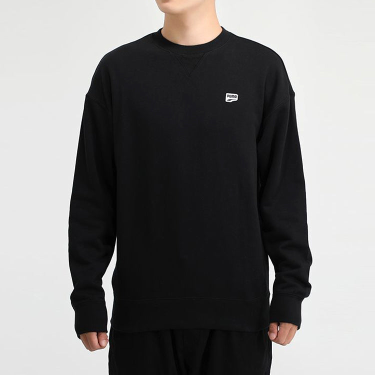 PUMA Downtown Crew Casual Round Neck Pullover Black 599173-01