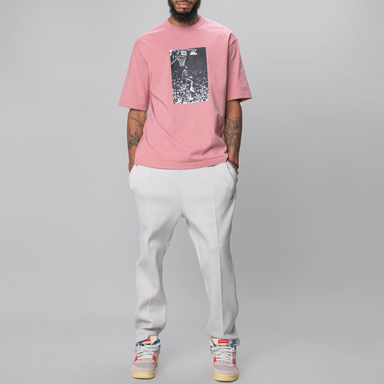 Air Jordan x Union LA Dunk Printing Sports Round Neck T-Shirt 'Pink' CZ1457-695