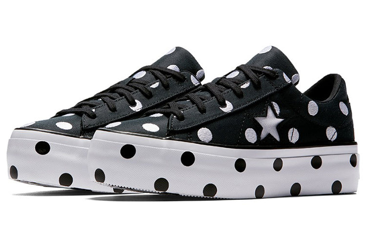 (WMNS) Converse One Star Platform Ox 'Black White' 560695C