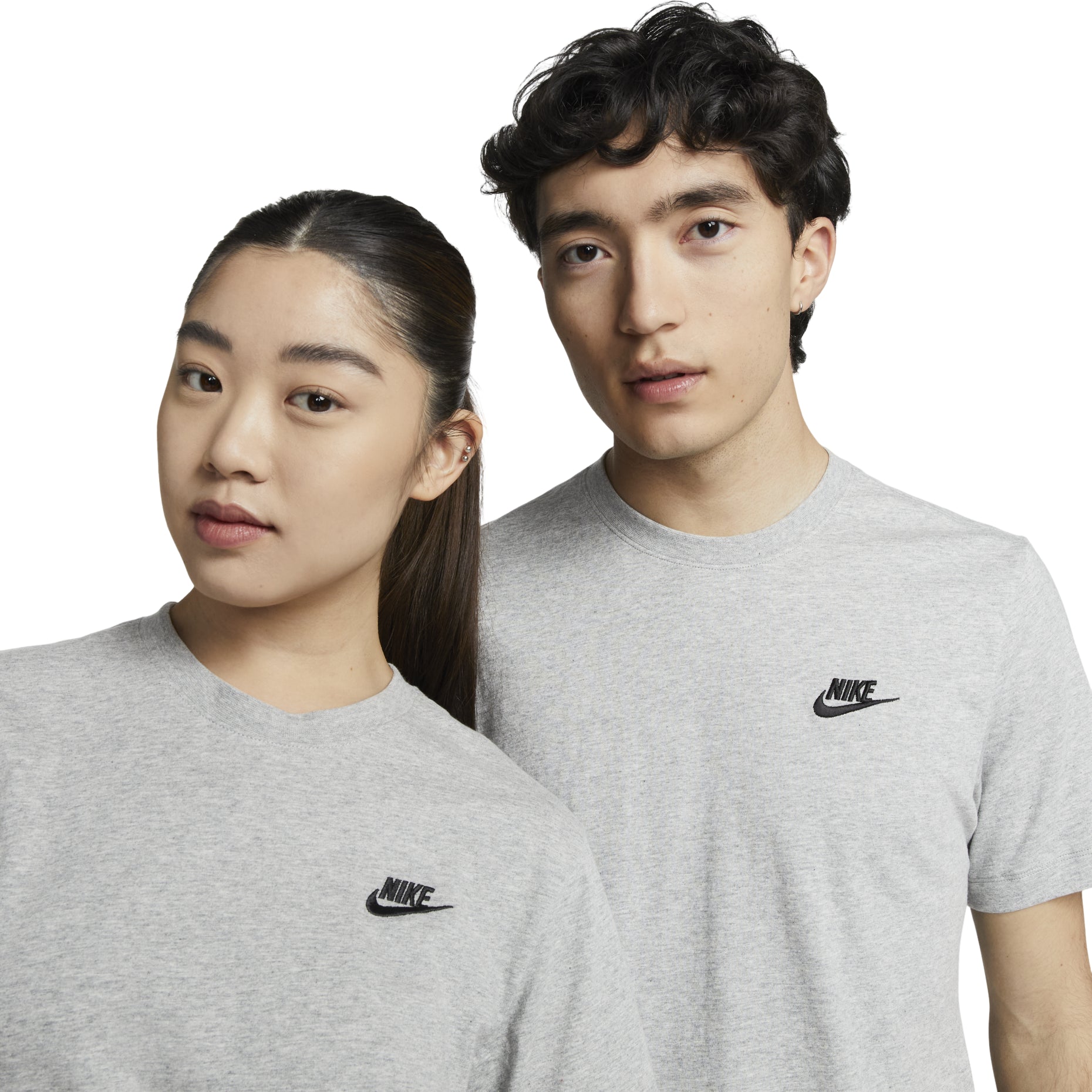 Men's Nike Embroidered Small Round Neck Short Sleeve Dark Grey T-Shirt AR4999-064