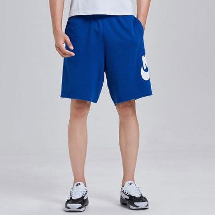 Men's Nike Swoosh Logo Loose Breathable Running Sports Shorts Blue AR2376-439