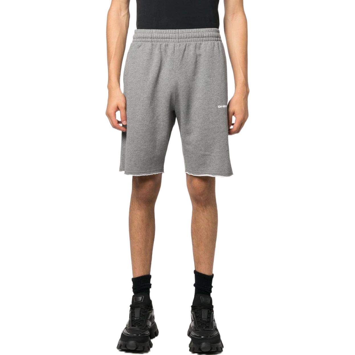 Off-White logo-print Track Shorts 'Grey' OMCI006F22FLE0060801