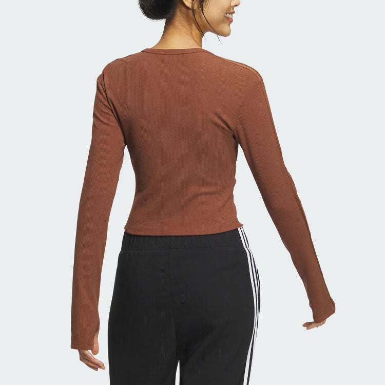 (WMNS) adidas originals Corset Long Sleeve Shirt 'Brown' IX1910