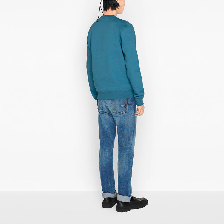 DIOR'Cd Icon 'Cd Embroidered Cotton Flannel Turtleneck For Men Blue 943J612A0531-C524