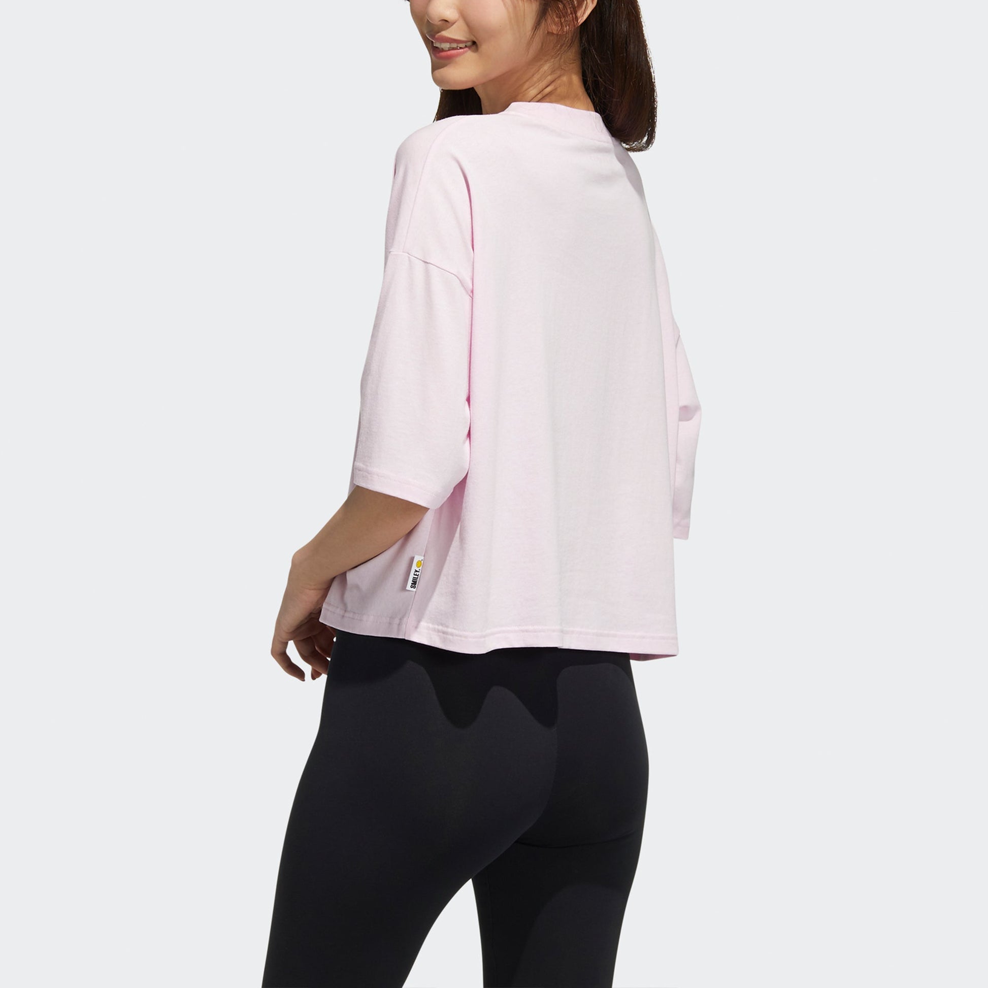 (WMNS) adidas neo Csmy Tee1 Casual Sports Smiling Face Printing Short Sleeve Pink Red H61981