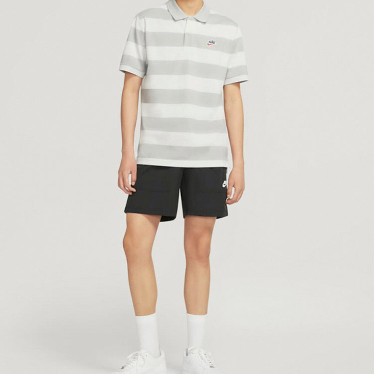 Nike Sportswear Heritage Stripe Colorblock Short Sleeve Polo Shirt Gray / Yellow CU4433-028