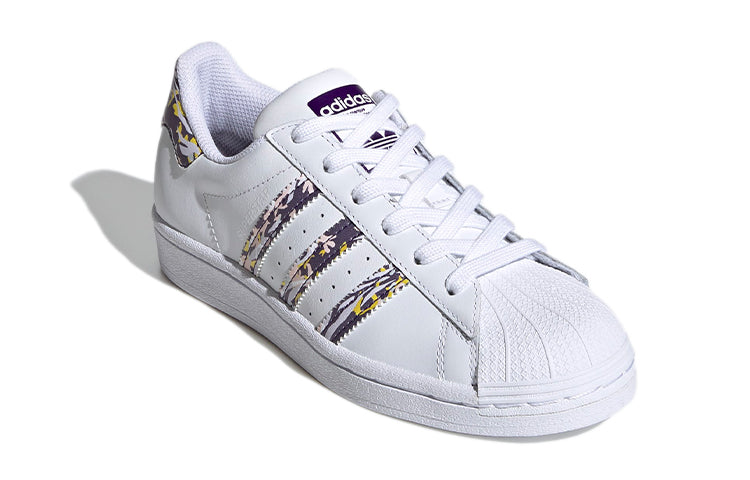 (GS) adidas originals Superstar J 'White Purple Yellow' FW0793