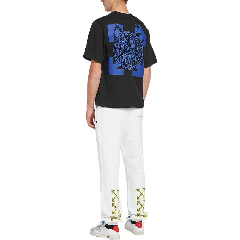 Off-White Cotton Classic Arrow Logo Printing Round Neck Short Sleeve Black OMAA078F191850171030
