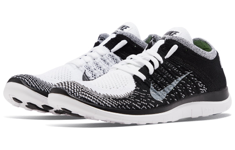 (WMNS) Nike Free Flyknit 4.0 'White Black' 631050-100