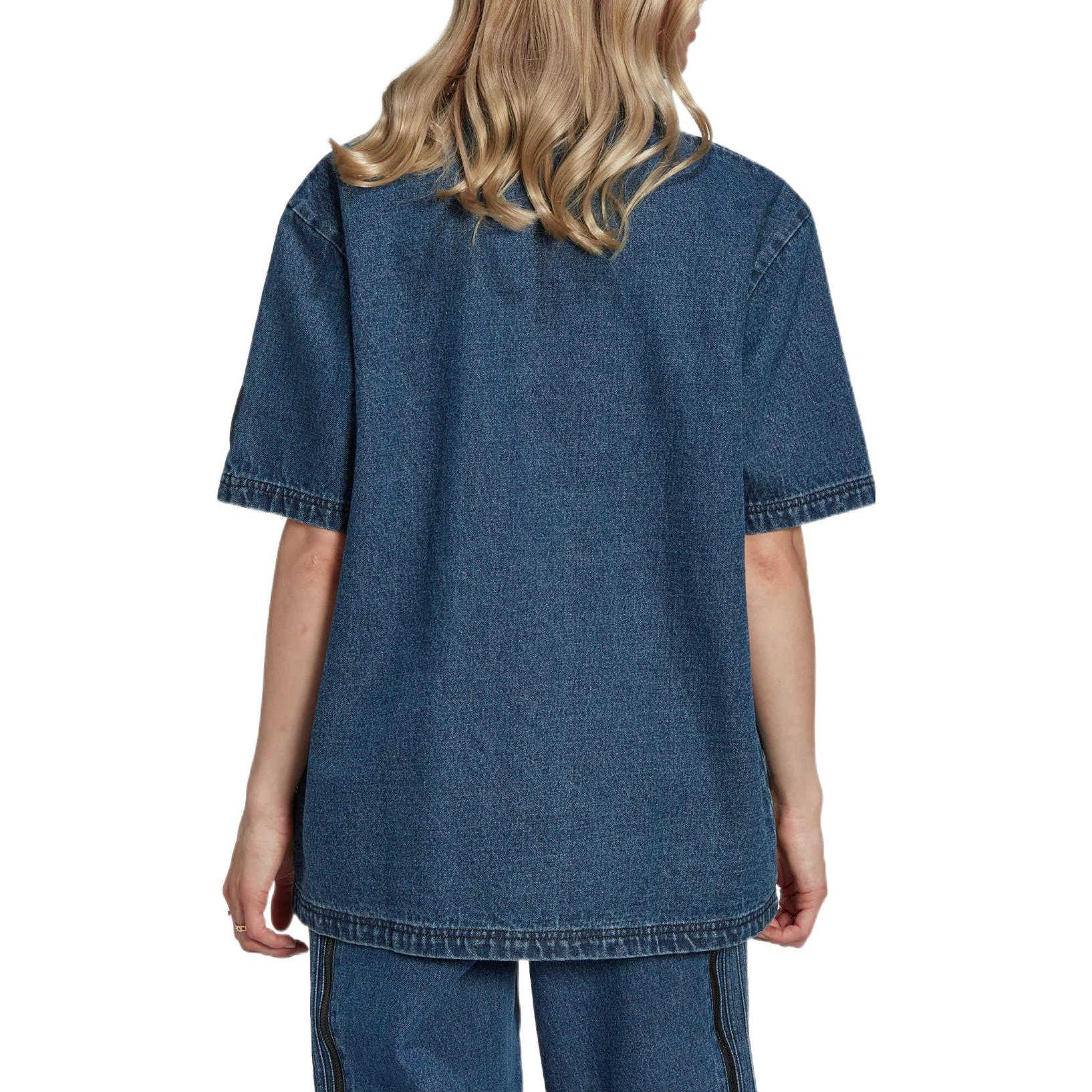 (WMNS) adidas Denim Shirt Asia Sizing 'Navy' HL9059