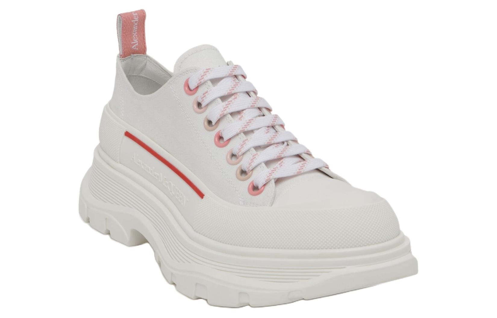 (WMNS) Alexander McQueen Tread Slick 45mm Lace Up Sneakers 'White Pink' 697072W4MV28763