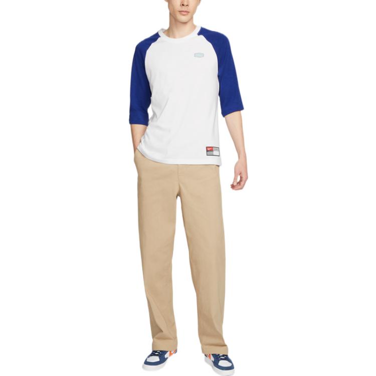 Nike Colorblock Round Neck Pullover three-quarter sleeve Unisex White DQ6285-100